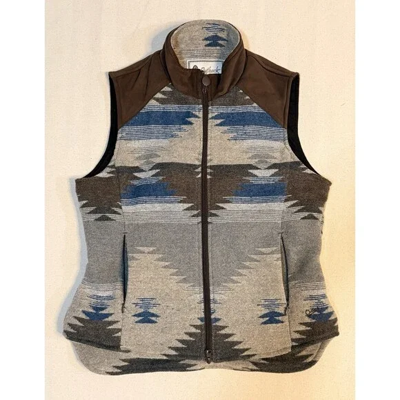 Vintage Aztec Wool Vest Pull Over-Size M Outback Trading Co. Western Wear Aztec - Picture 3 of 14